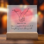 Personalized Couple Acrylic Plaque, Hand Holding Line Art Custom Valentine Gifts, Couple Anniversary Birthday Home Decor, Gift For Him & Her