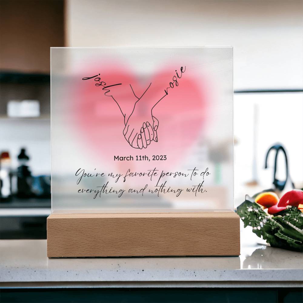 Personalized Couple Acrylic Plaque, Hand Holding Line Art Custom Valentine Gifts, Couple Anniversary Birthday Home Decor, Gift For Him & Her