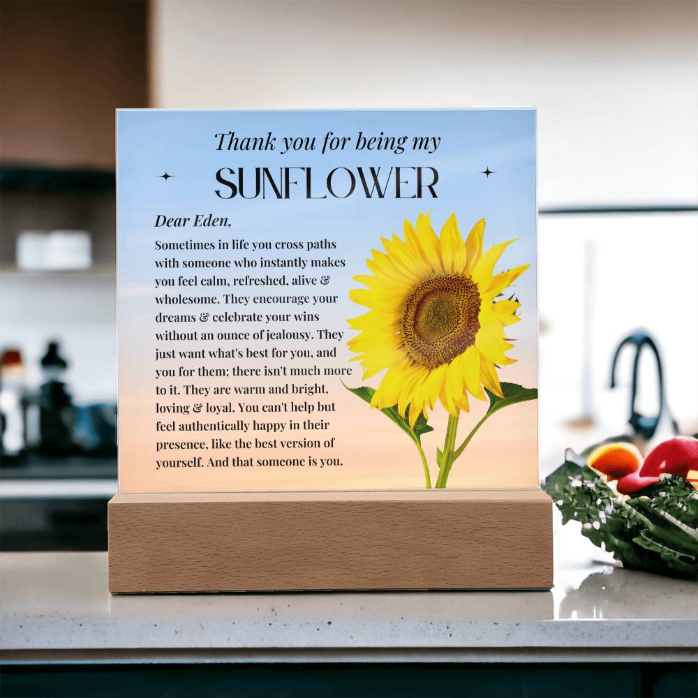 Personalised Special Person Gifts Flower Gift for Friends Mentor Birthday Gift Acrylic Plaque Sentimental Appreciation Gifts Thank You Gift