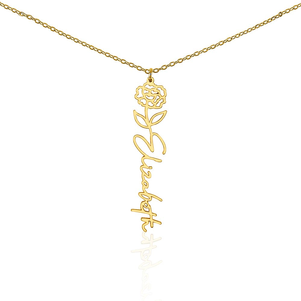 Custom Birthflower & Name Necklace Gift from Mom to Daughter Present from Mother To my Daughter Birthday Anniversary Valentines Day Necklace