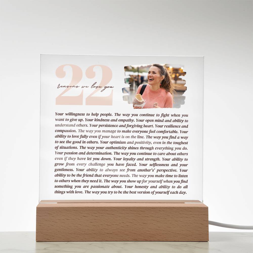 22 Reasons We Love You | 21st Birthday Gift | Custom Gift | 40th Birthday Gifts For Women | 30th Birthday Gifts For Men | Thoughtful Gift