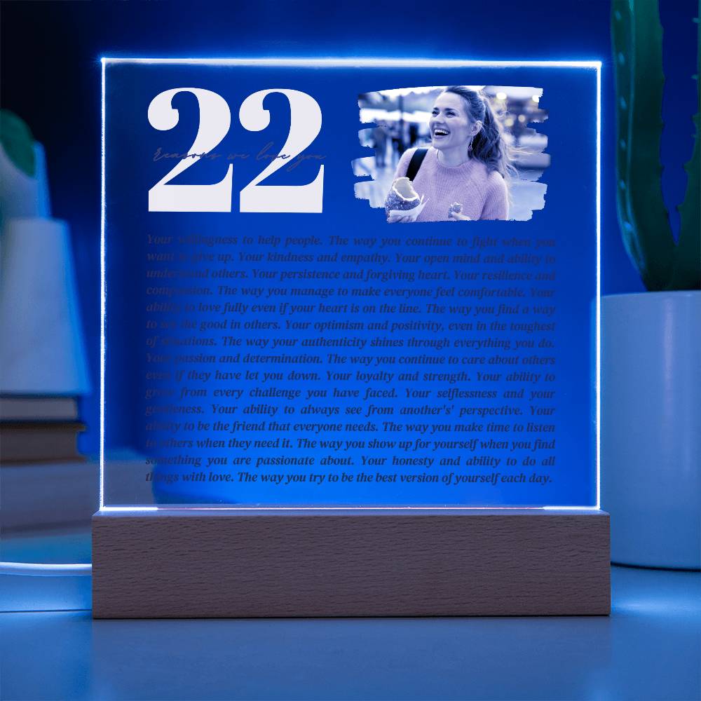22 Reasons We Love You | 21st Birthday Gift | Custom Gift | 40th Birthday Gifts For Women | 30th Birthday Gifts For Men | Thoughtful Gift