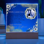 Personalised Mothers Day Gifts, Flower Gift for Mum, Birthday Gift Acrylic Plaque for Mum, Sentimental Mom Appreciation Gifts Anniversary