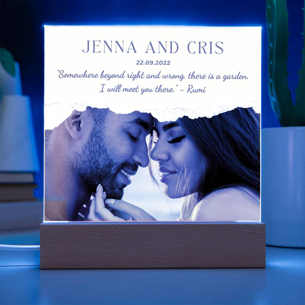 Personalized Couple Acrylic Plaque, Valentines day gift for husband, Wife Anniversary gift, Wedding gifts for him, Custom photo gift for her