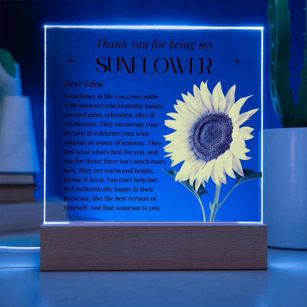 Personalised Special Person Gifts Flower Gift for Friends Mentor Birthday Gift Acrylic Plaque Sentimental Appreciation Gifts Thank You Gift