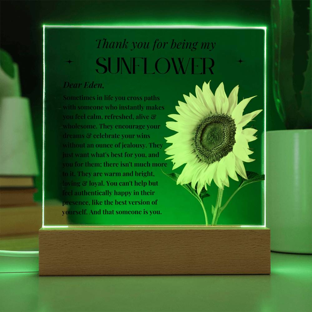 Personalised Special Person Gifts Flower Gift for Friends Mentor Birthday Gift Acrylic Plaque Sentimental Appreciation Gifts Thank You Gift