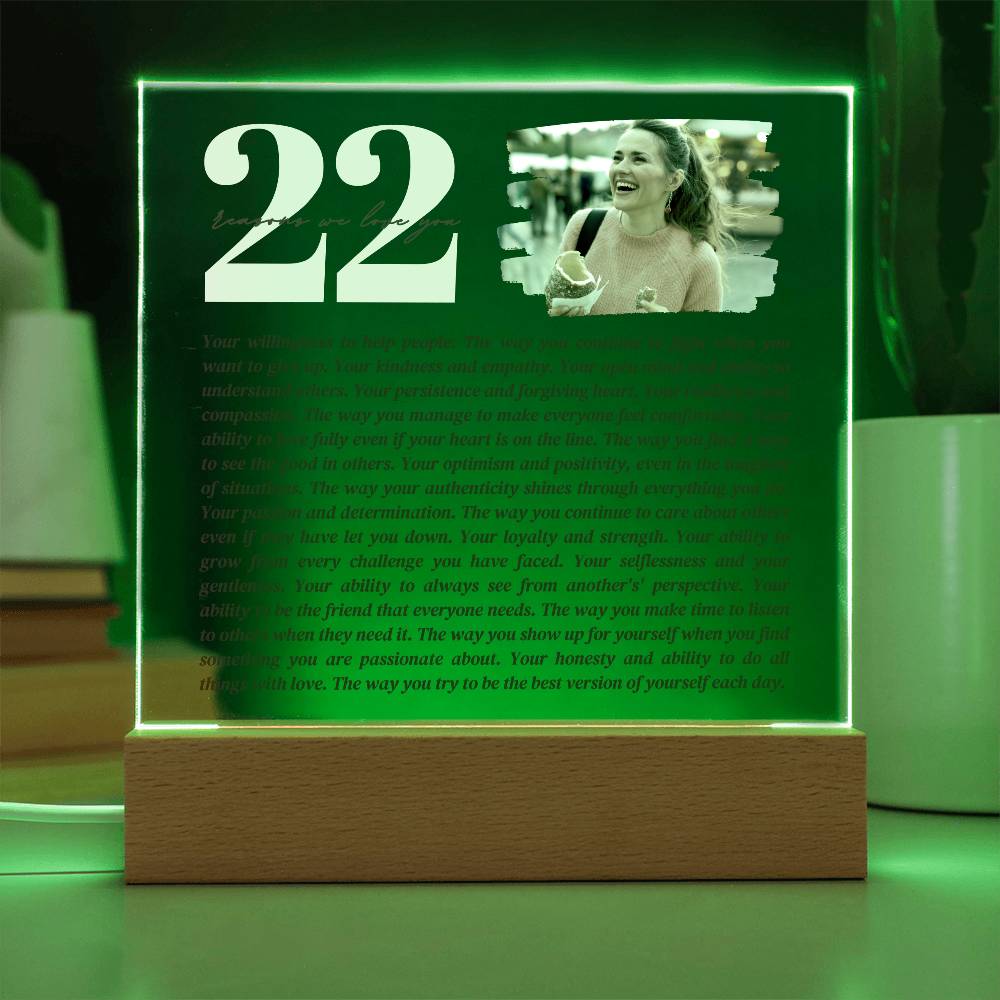 22 Reasons We Love You | 21st Birthday Gift | Custom Gift | 40th Birthday Gifts For Women | 30th Birthday Gifts For Men | Thoughtful Gift