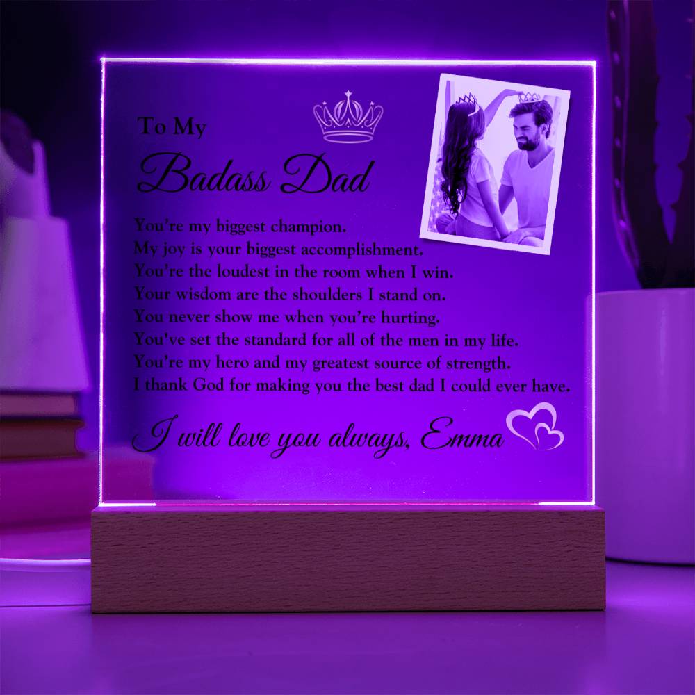 Fathers Day Gifts, Gift for Dad from Daughter, Acrylic Plaque, Sentimental Gift for Dad, To My Dad, Gifts for Him, Custom Name Photo Gift