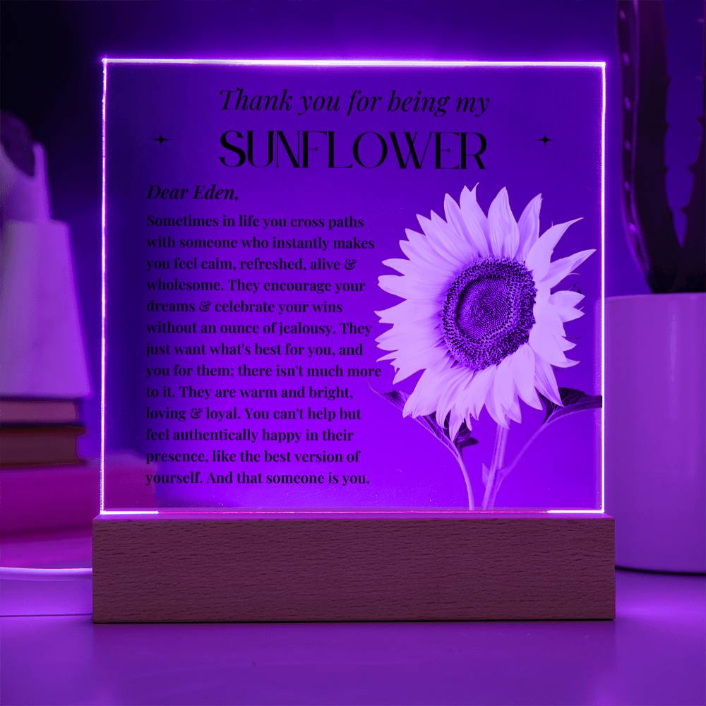 Personalised Special Person Gifts Flower Gift for Friends Mentor Birthday Gift Acrylic Plaque Sentimental Appreciation Gifts Thank You Gift