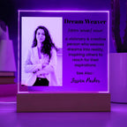 Dream Weaver Definition Custom photo name Acrylic Plaque Gifts for Visionaries Dreamers Leader Manager CEO Boss Gifts for Him Gift for Her