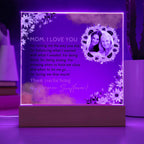 Personalised Mothers Day Gifts, Flower Gift for Mum, Birthday Gift Acrylic Plaque for Mum, Sentimental Mom Appreciation Gifts Anniversary