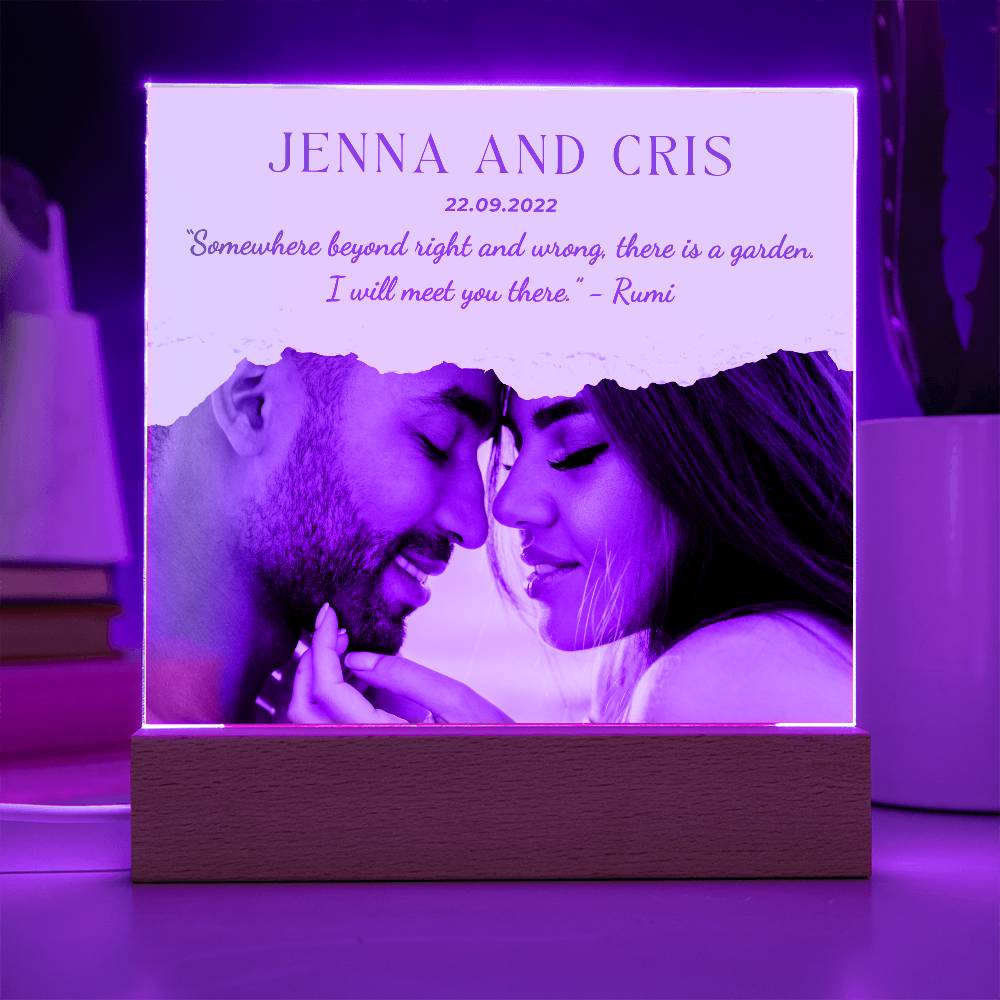 Personalized Couple Acrylic Plaque, Valentines day gift for husband, Wife Anniversary gift, Wedding gifts for him, Custom photo gift for her