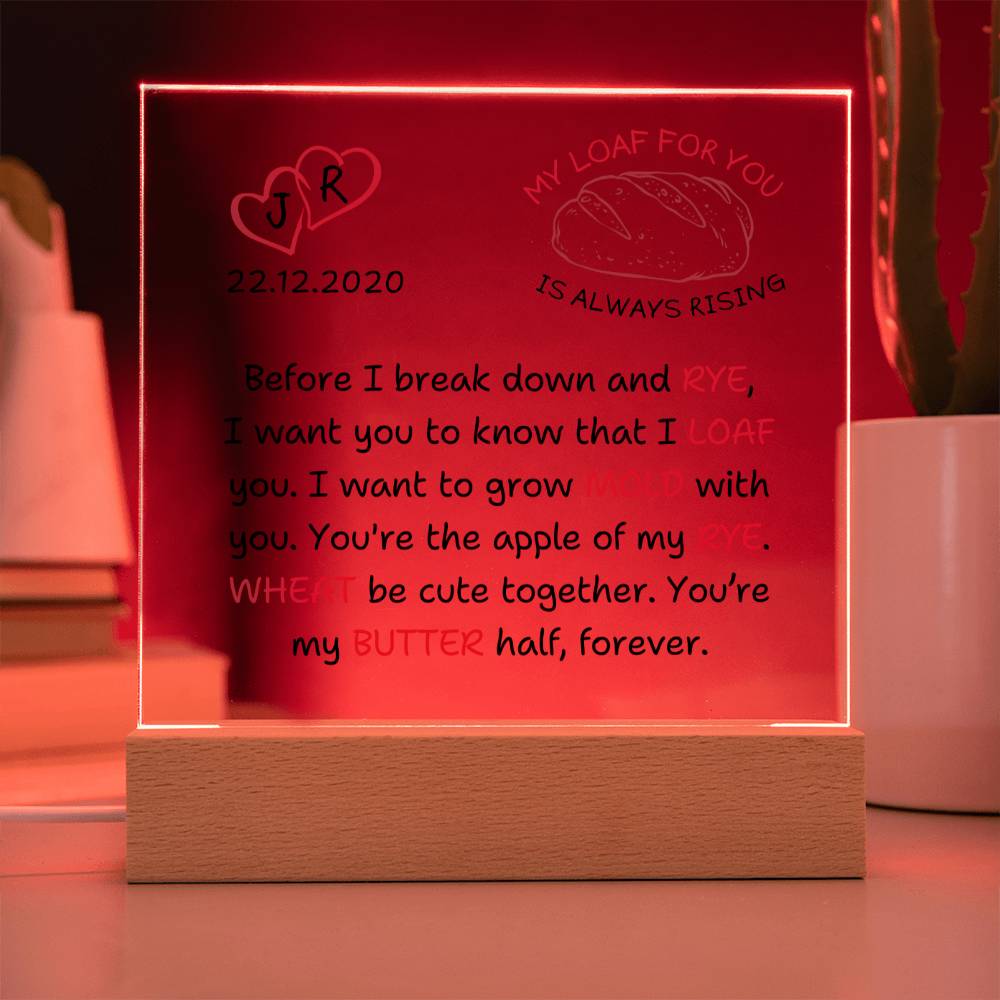 Sourdough Love Anniversary Plaque, Custom Couple Initials Date, Homesteader Homesteading Gifts, Homemaker Bread Baking Gift for Partner