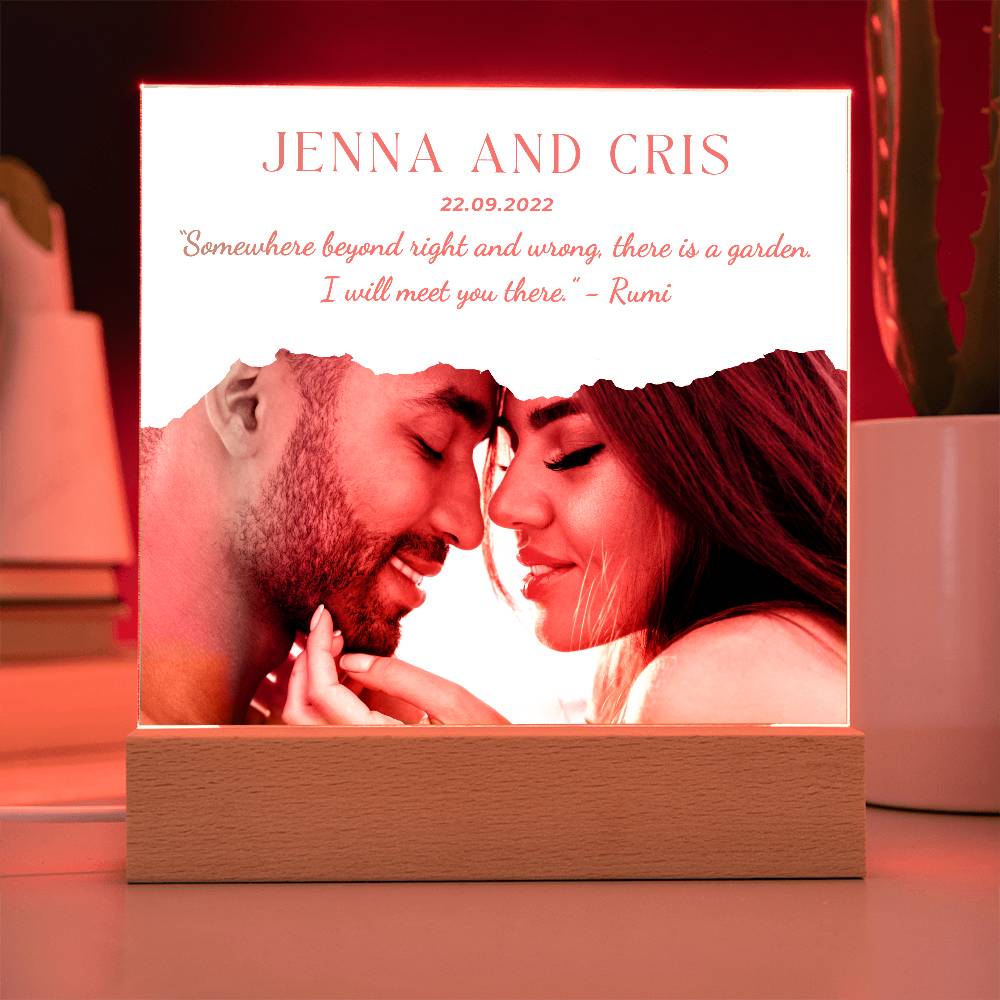 Personalized Couple Acrylic Plaque, Valentines day gift for husband, Wife Anniversary gift, Wedding gifts for him, Custom photo gift for her