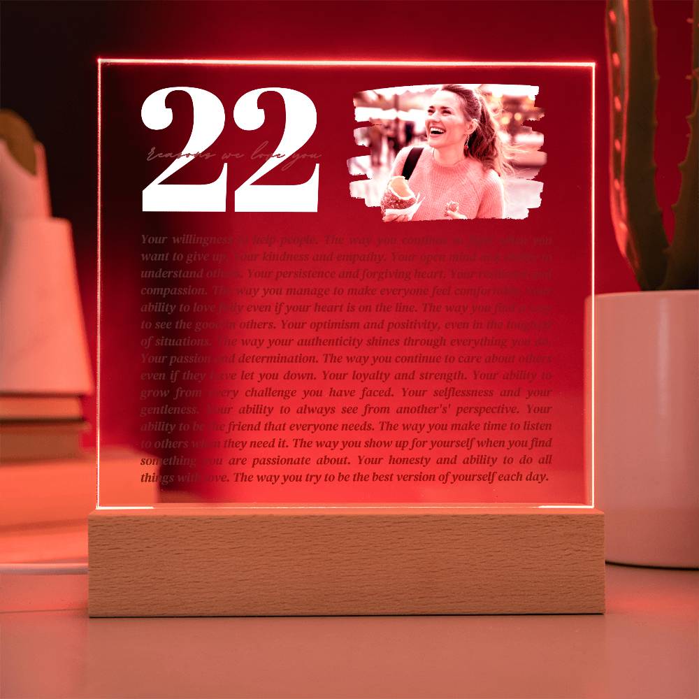 22 Reasons We Love You | 21st Birthday Gift | Custom Gift | 40th Birthday Gifts For Women | 30th Birthday Gifts For Men | Thoughtful Gift