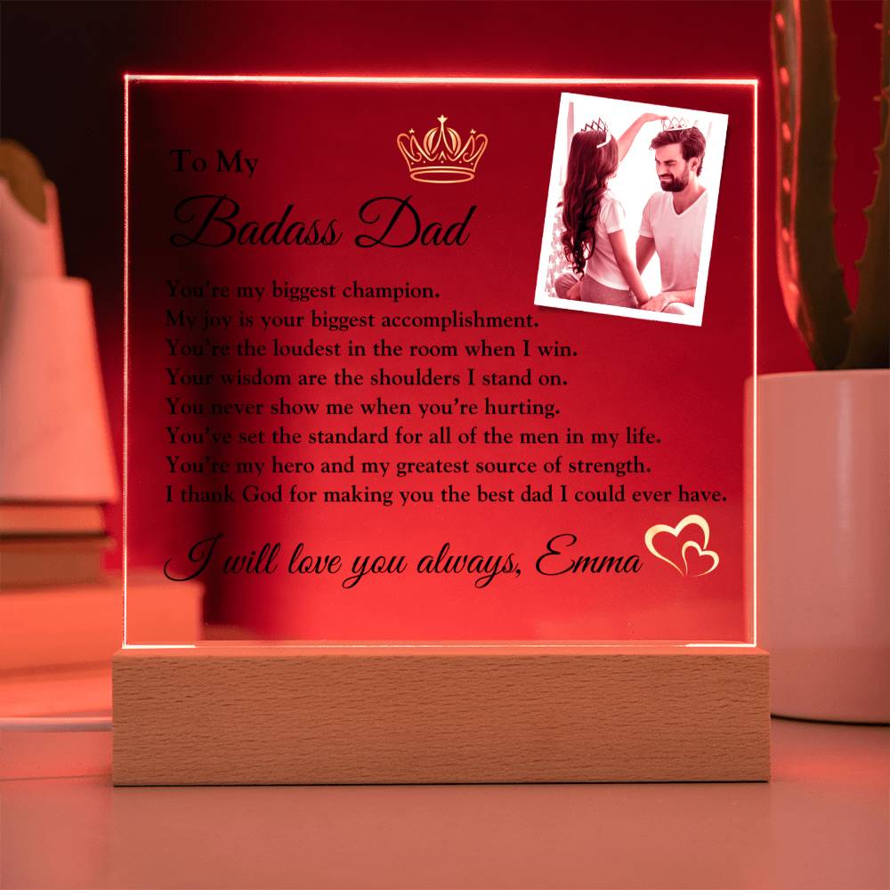 Fathers Day Gifts, Gift for Dad from Daughter, Acrylic Plaque, Sentimental Gift for Dad, To My Dad, Gifts for Him, Custom Name Photo Gift