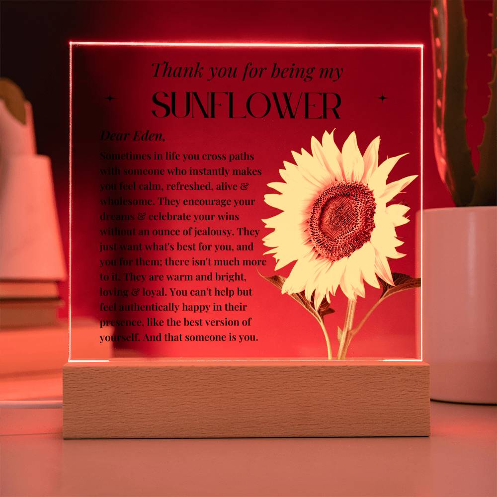 Personalised Special Person Gifts Flower Gift for Friends Mentor Birthday Gift Acrylic Plaque Sentimental Appreciation Gifts Thank You Gift