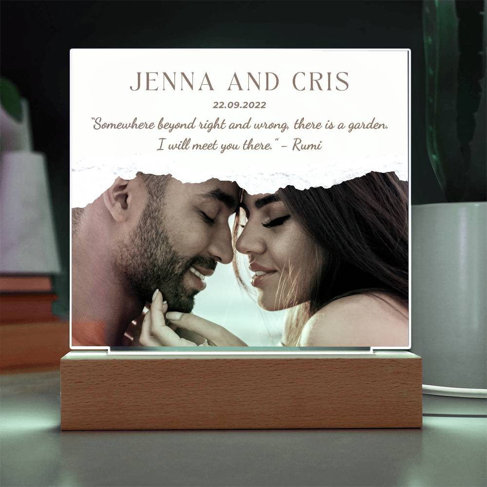 Personalized Couple Acrylic Plaque, Valentines day gift for husband, Wife Anniversary gift, Wedding gifts for him, Custom photo gift for her