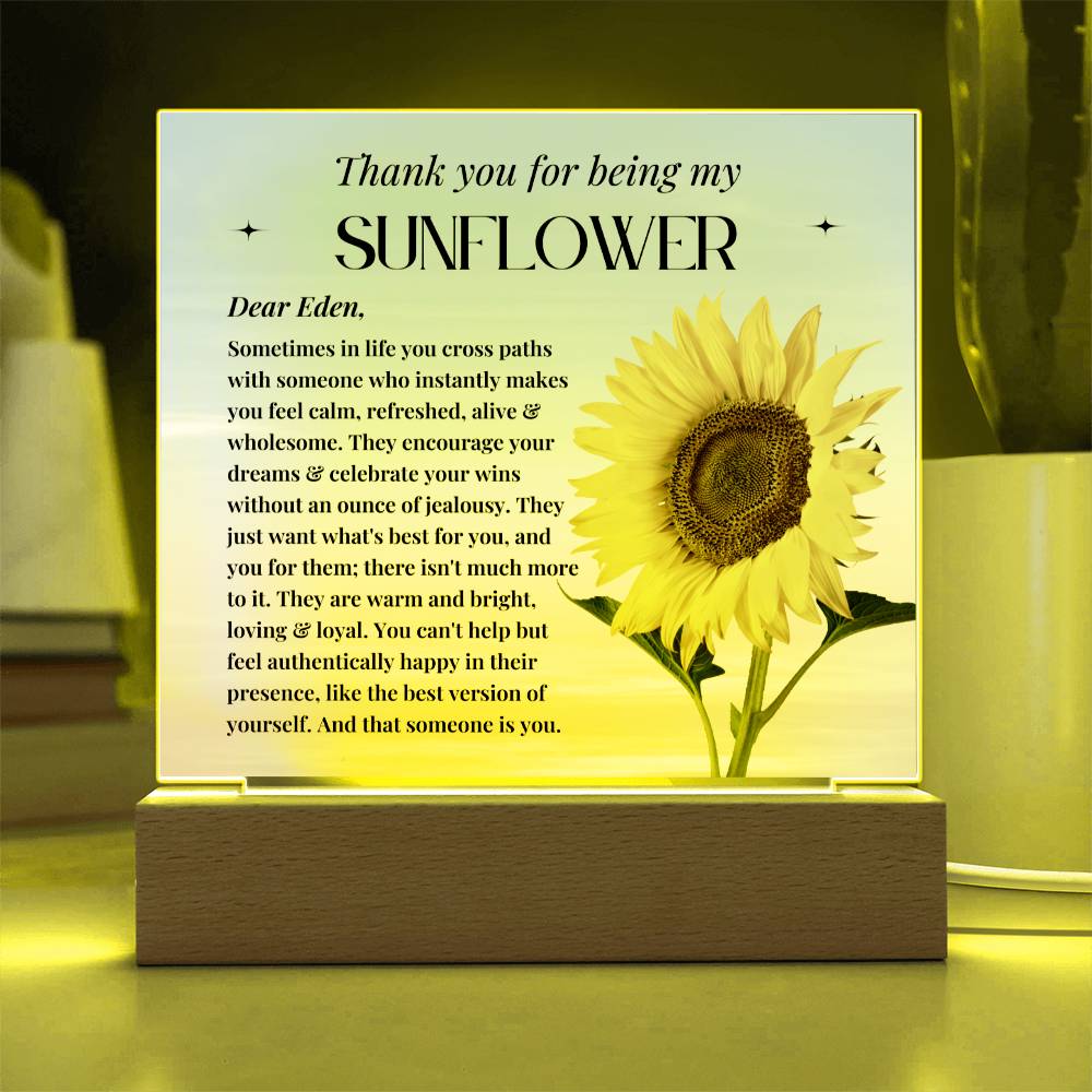 Personalised Special Person Gifts Flower Gift for Friends Mentor Birthday Gift Acrylic Plaque Sentimental Appreciation Gifts Thank You Gift