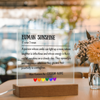 Human Sunshine Acrylic Plaque, Personalized Appreciation Gift for Women, Teacher Thank You Gift, Coworker Friendship Gift, Nurse Doctor Gift