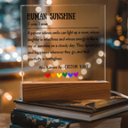Human Sunshine Acrylic Plaque, Personalized Appreciation Gift for Women, Teacher Thank You Gift, Coworker Friendship Gift, Nurse Doctor Gift
