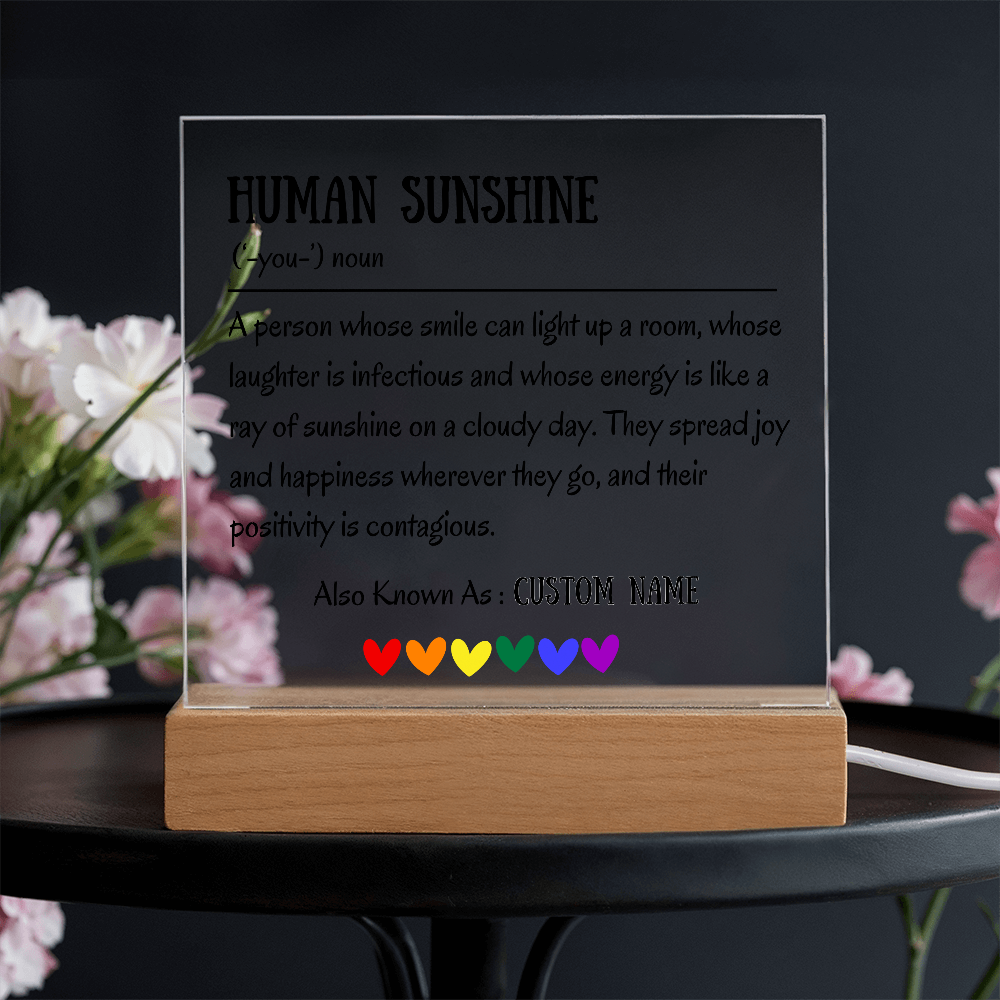 Human Sunshine Acrylic Plaque, Personalized Appreciation Gift for Women, Teacher Thank You Gift, Coworker Friendship Gift, Nurse Doctor Gift