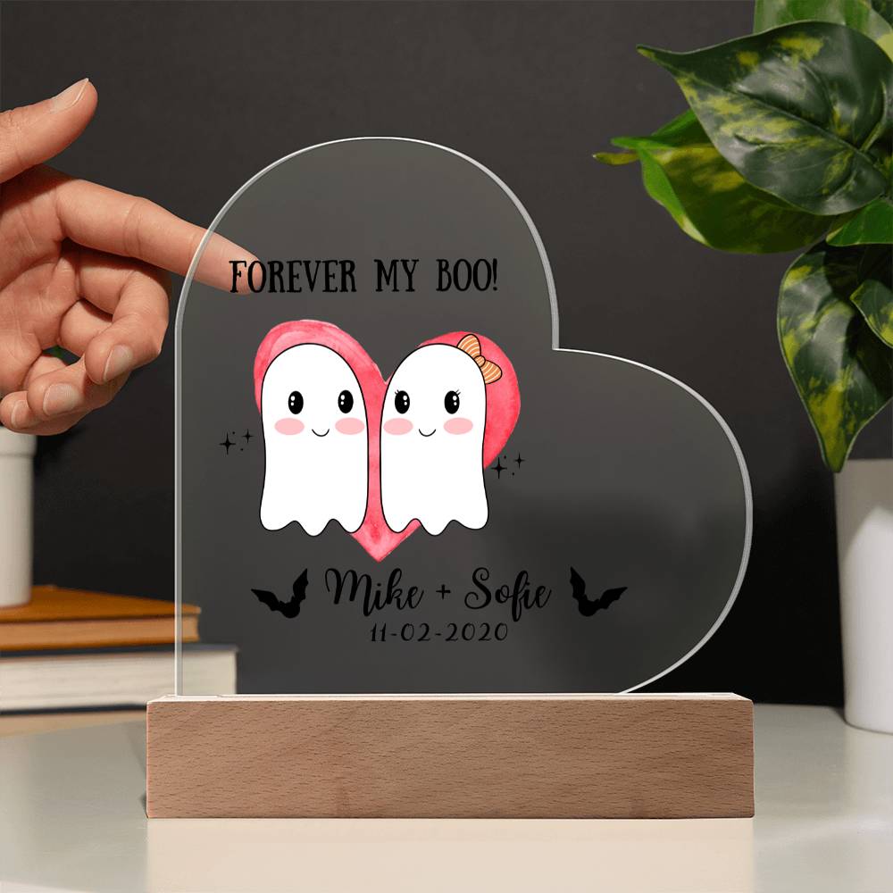 Valentines Decor,Valentines Day Gift,Custom Couple Gift with Names & Date,Personalized Gifts,Gothic Decor,Spooky Forever My Boo,Couple Decor