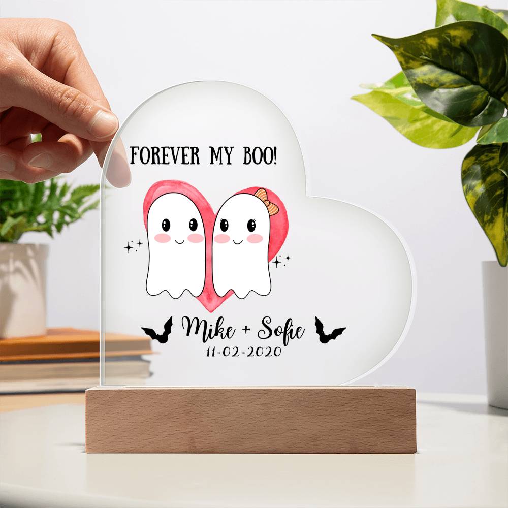 Valentines Decor,Valentines Day Gift,Custom Couple Gift with Names & Date,Personalized Gifts,Gothic Decor,Spooky Forever My Boo,Couple Decor