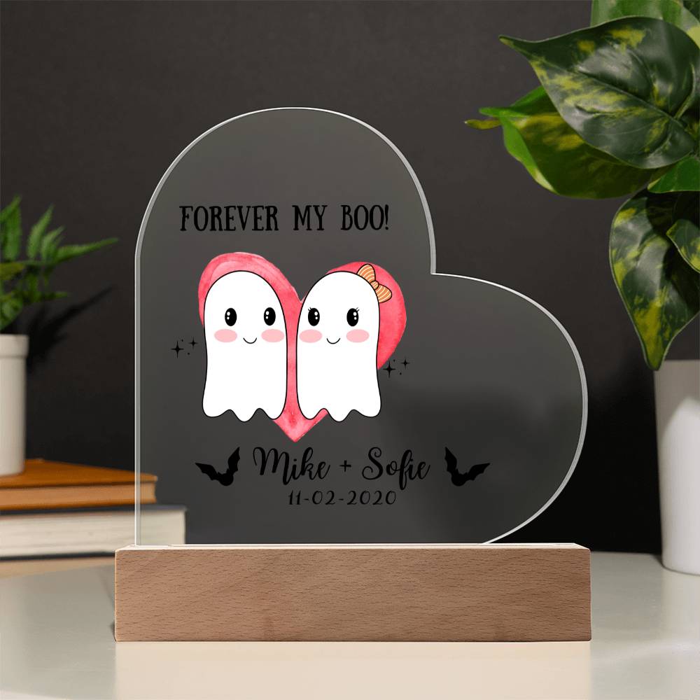 Valentines Decor,Valentines Day Gift,Custom Couple Gift with Names & Date,Personalized Gifts,Gothic Decor,Spooky Forever My Boo,Couple Decor