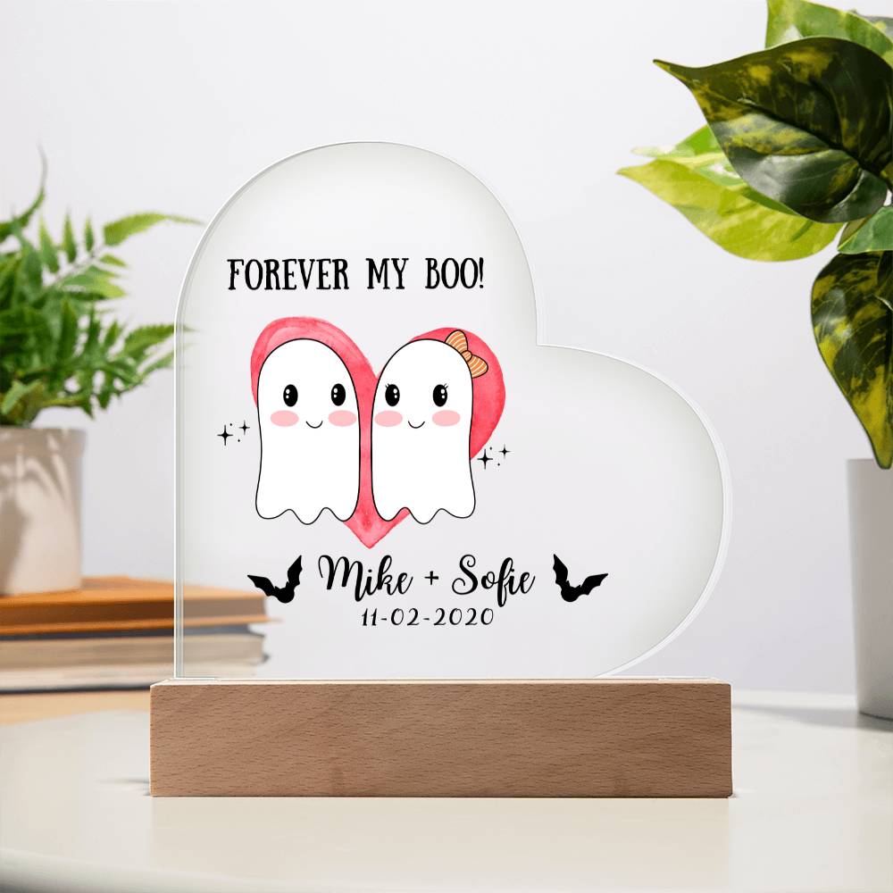 Valentines Decor,Valentines Day Gift,Custom Couple Gift with Names & Date,Personalized Gifts,Gothic Decor,Spooky Forever My Boo,Couple Decor