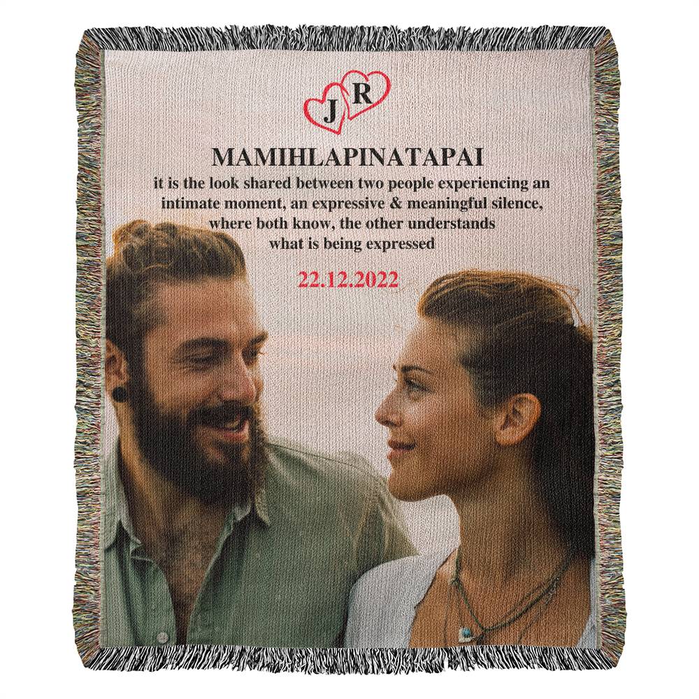 Picture Blanket With Text, Personalized Couple Photo Blanket, Family Blanket, Memorial Blanket, Anniversary Gift, Couple Gift