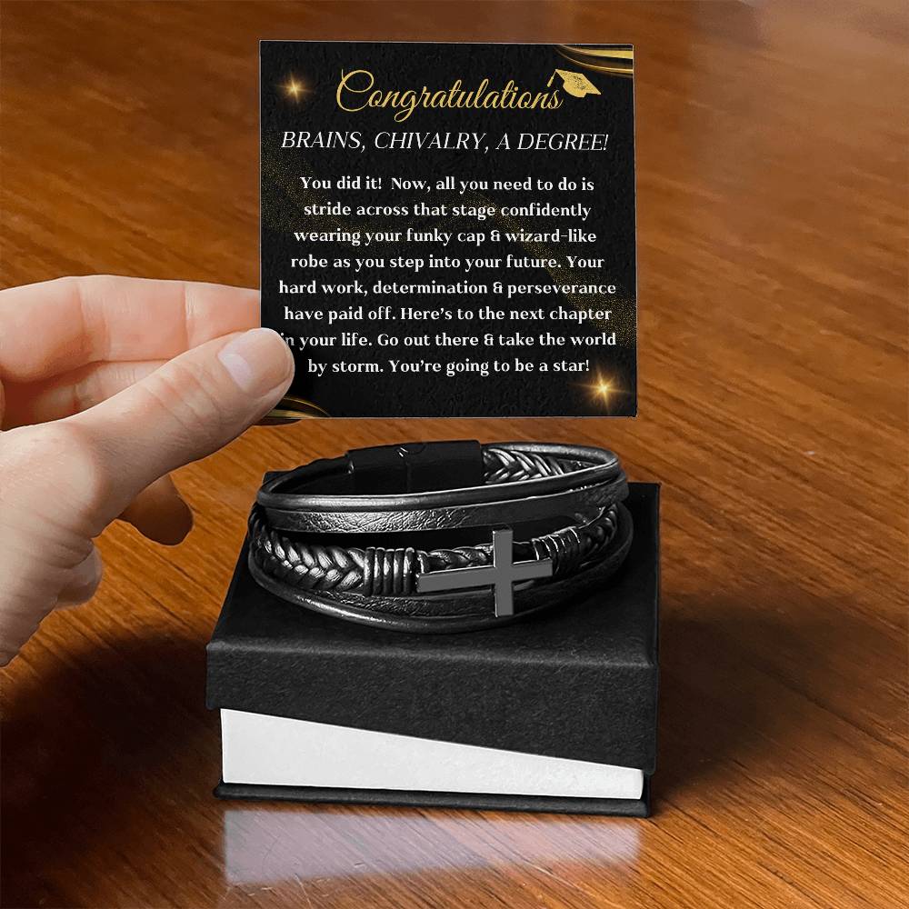 Graduation Bracelet congratulations degree gift idea grad hat and robe congratulatory university college milestone celebration