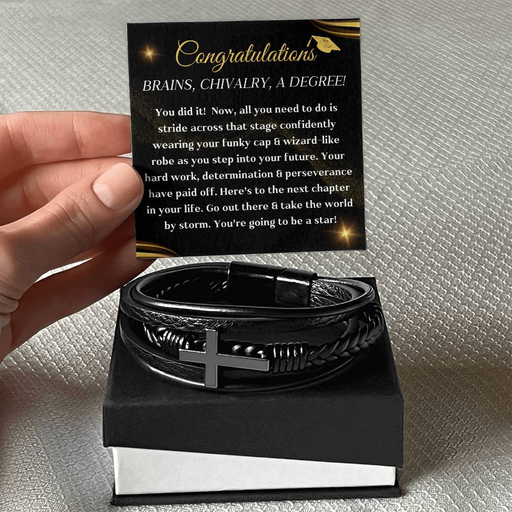 Graduation Bracelet congratulations degree gift idea grad hat and robe congratulatory university college milestone celebration