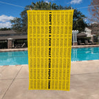 Swear Affirmations Beach Towel, Badass Mental Health Gifts, Self Care Gift, Funny Adult Gift I don't give a f**k towel, Sassy Bold Attitude