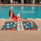 Kawaii Kitty Beach Towel, Cute Cat Kitten Kitty Print, Coquette Aesthetic, KPop, KDrama, Feline Cat Doodle Art Illustration Meow Beach Towel