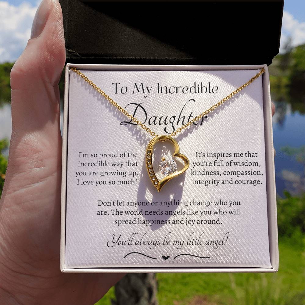 Beautiful Gift for Daughter From Dad My Little Angel, My Little Girl Necklace With Meaningful Message, Gift Box, Gift for Daughter From Mom