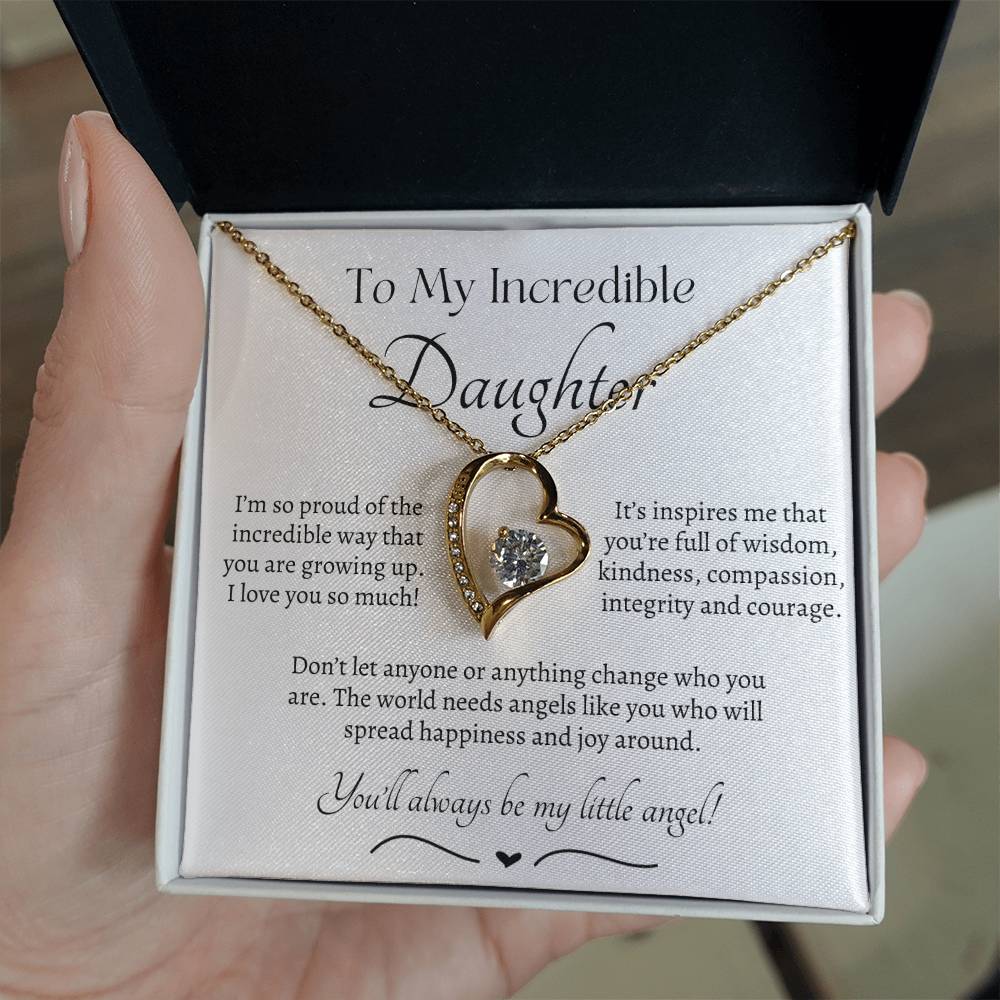 Beautiful Gift for Daughter From Dad My Little Angel, My Little Girl Necklace With Meaningful Message, Gift Box, Gift for Daughter From Mom