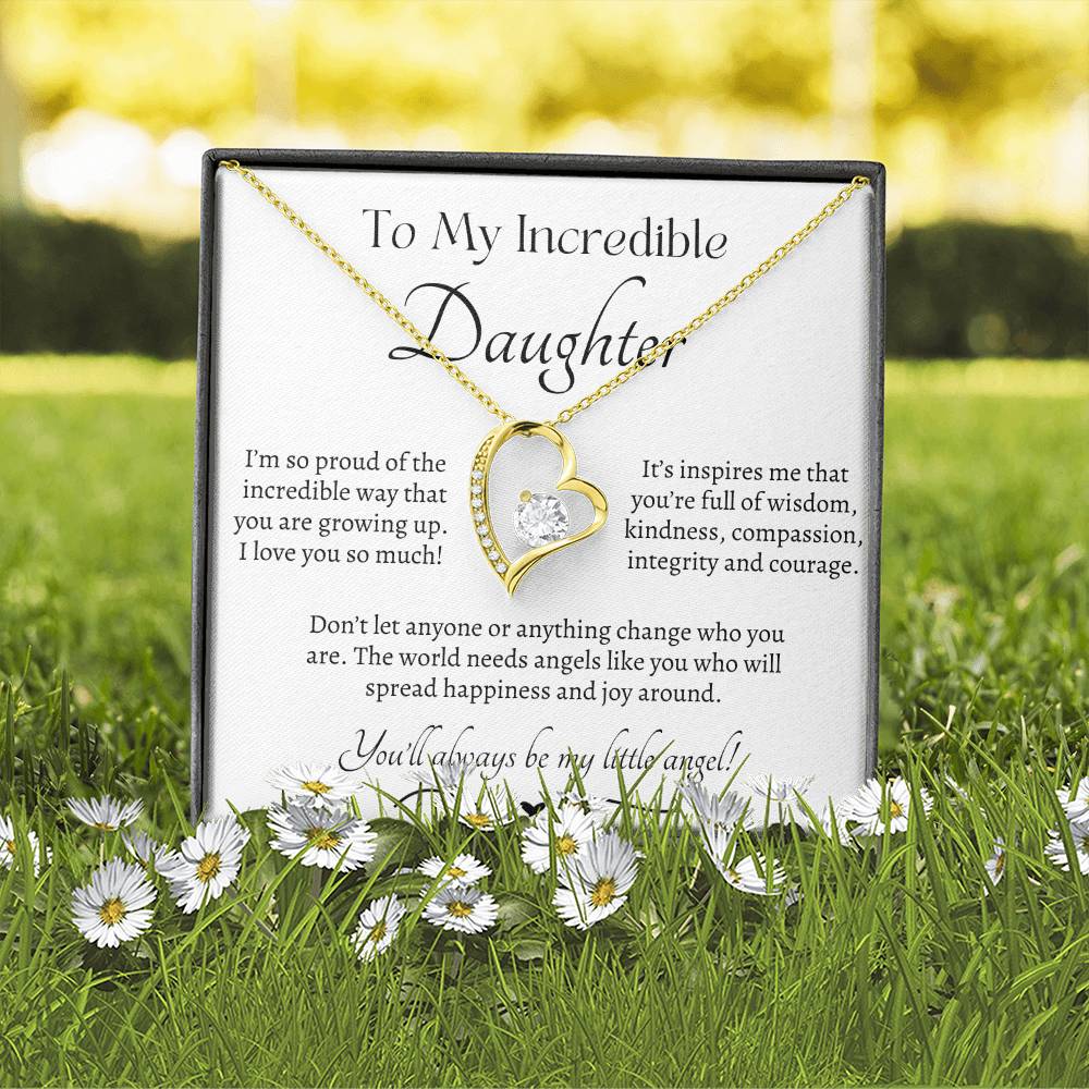Beautiful Gift for Daughter From Dad My Little Angel, My Little Girl Necklace With Meaningful Message, Gift Box, Gift for Daughter From Mom