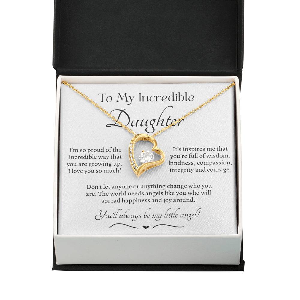 Beautiful Gift for Daughter From Dad My Little Angel, My Little Girl Necklace With Meaningful Message, Gift Box, Gift for Daughter From Mom