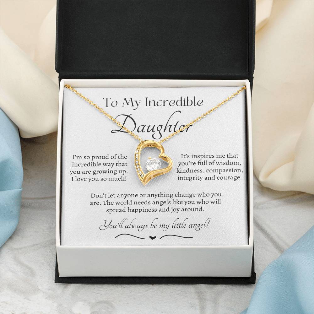 Beautiful Gift for Daughter From Dad My Little Angel, My Little Girl Necklace With Meaningful Message, Gift Box, Gift for Daughter From Mom