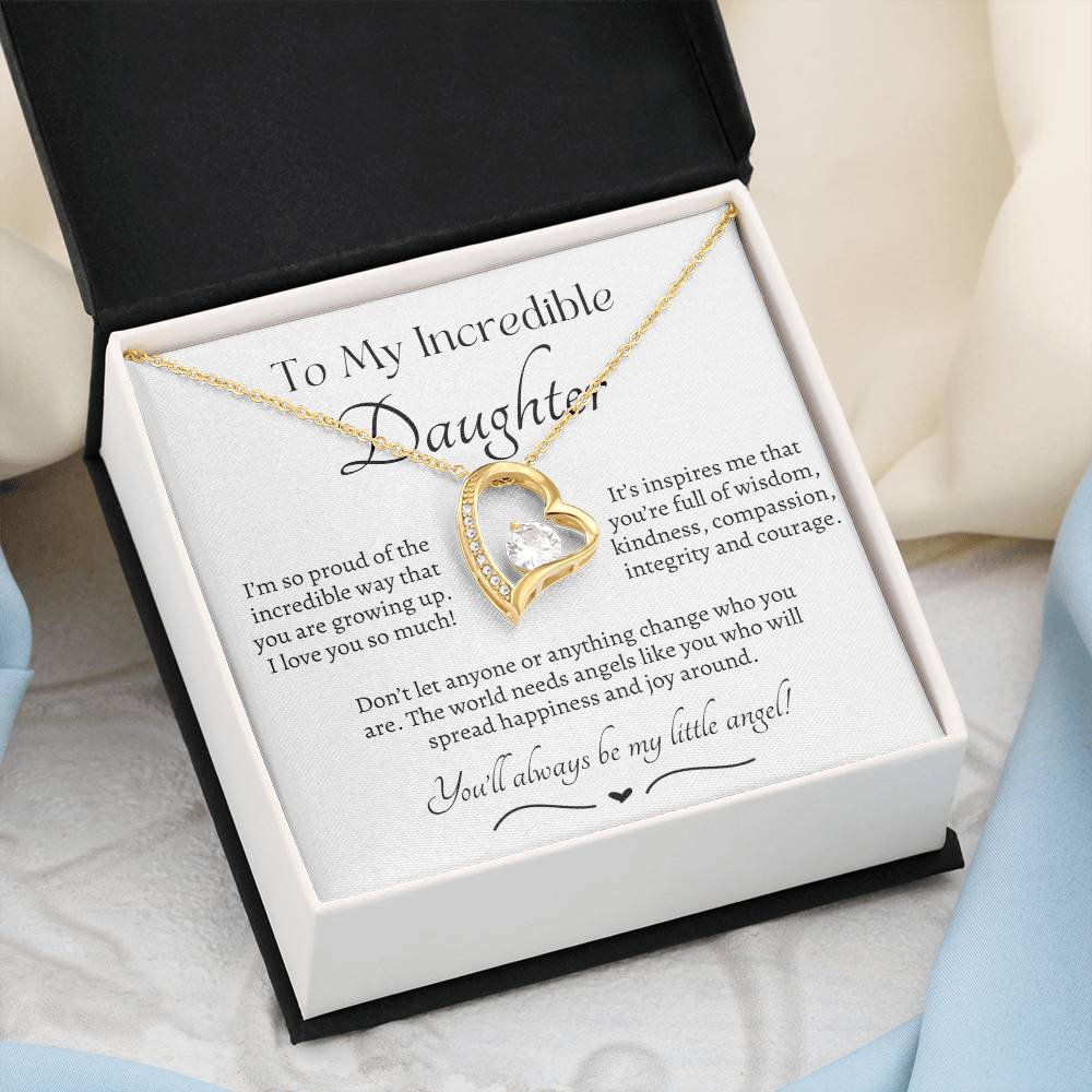 Beautiful Gift for Daughter From Dad My Little Angel, My Little Girl Necklace With Meaningful Message, Gift Box, Gift for Daughter From Mom
