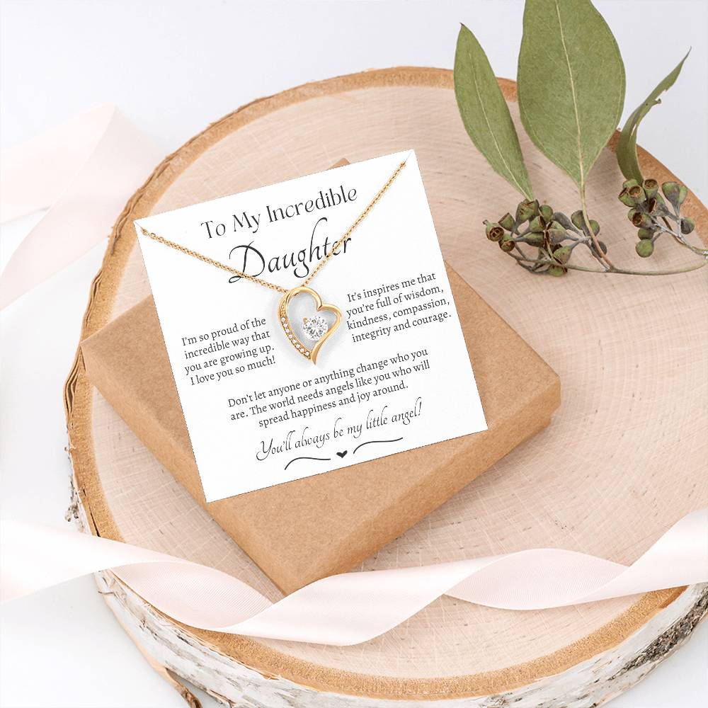 Beautiful Gift for Daughter From Dad My Little Angel, My Little Girl Necklace With Meaningful Message, Gift Box, Gift for Daughter From Mom