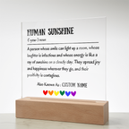Human Sunshine Acrylic Plaque, Personalized Appreciation Gift for Women, Teacher Thank You Gift, Coworker Friendship Gift, Nurse Doctor Gift