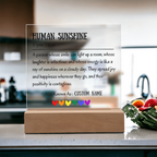 Human Sunshine Acrylic Plaque, Personalized Appreciation Gift for Women, Teacher Thank You Gift, Coworker Friendship Gift, Nurse Doctor Gift