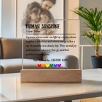 Human Sunshine Acrylic Plaque, Personalized Appreciation Gift for Women, Teacher Thank You Gift, Coworker Friendship Gift, Nurse Doctor Gift