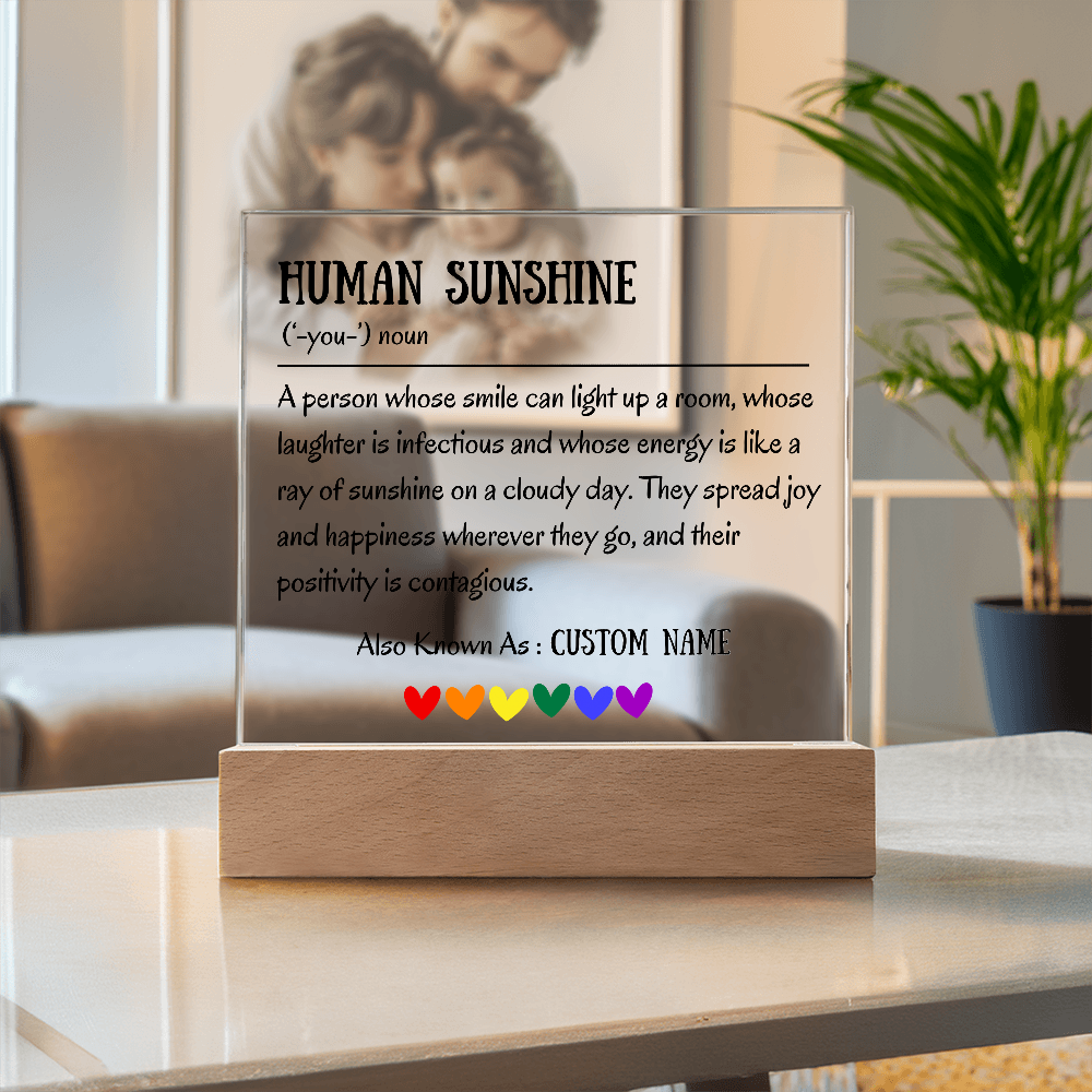 Human Sunshine Acrylic Plaque, Personalized Appreciation Gift for Women, Teacher Thank You Gift, Coworker Friendship Gift, Nurse Doctor Gift
