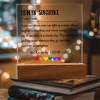 Human Sunshine Acrylic Plaque, Personalized Appreciation Gift for Women, Teacher Thank You Gift, Coworker Friendship Gift, Nurse Doctor Gift