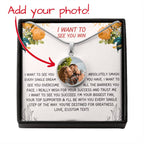 Personalized Name necklace Inspirational Motivational Quote jewelry Custom Photo Pendant Strength and Determination Encouragement Success