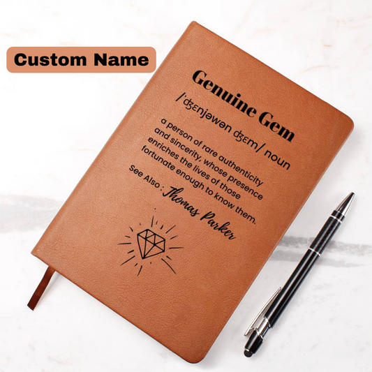 Genuine Gem Definition Gift Journal Gift for Rare Authentic Person Rare Gemstone Custom Name Notebook Personalised Diary Close Best Friend