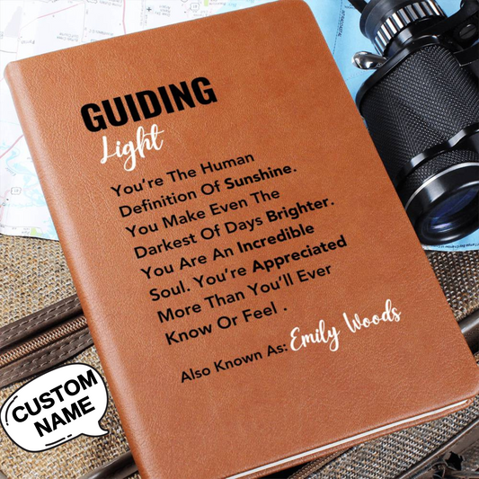 Guiding Light Journal, gift for a leader, inspirational teacher, coach, guest speaker, social worker gift, graduation gift, Difference Maker